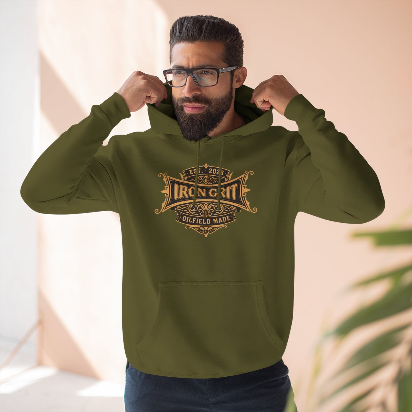 Oilfield Rig Sunset Hoodie, Roughneck Pride Sweatshirt, Oilfield Worker Gift, Blue Collar Hoodie, Oil Rig Worker Gift | Built By Grit
