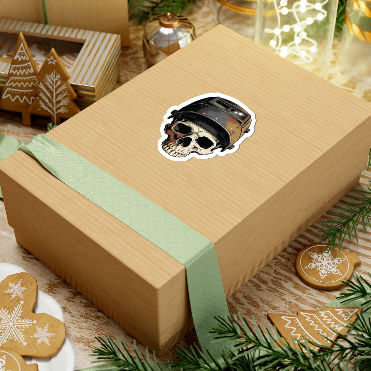 Skull with Welding Helmet Kiss-Cut Stickers | Oilfield Welder Decal