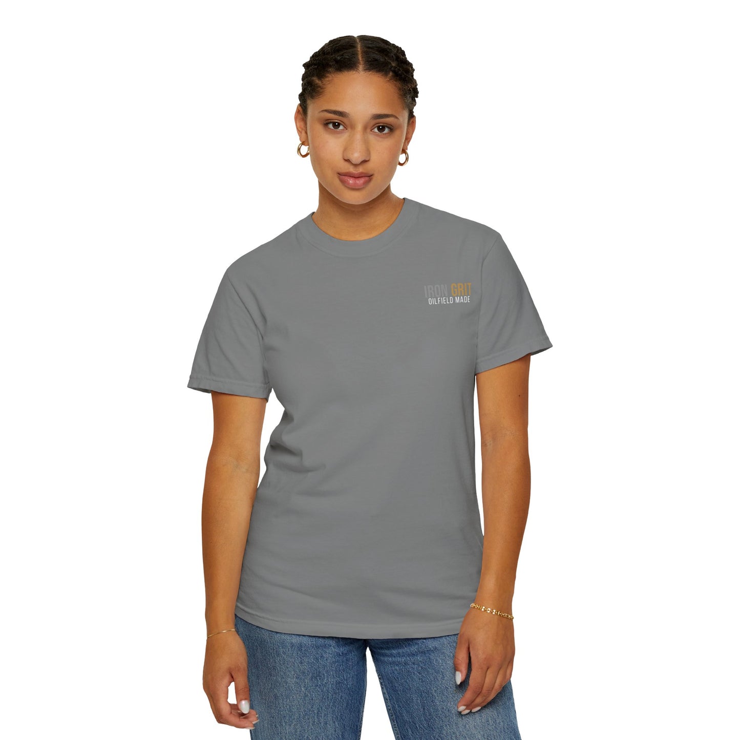 Iron Grit Pain and Profit Heavyweight T-Shirt, Premium Oilfield Streetwear, Roughneck Shirt, Blue Collar Tee, Oilfield Gift | Built By Grit