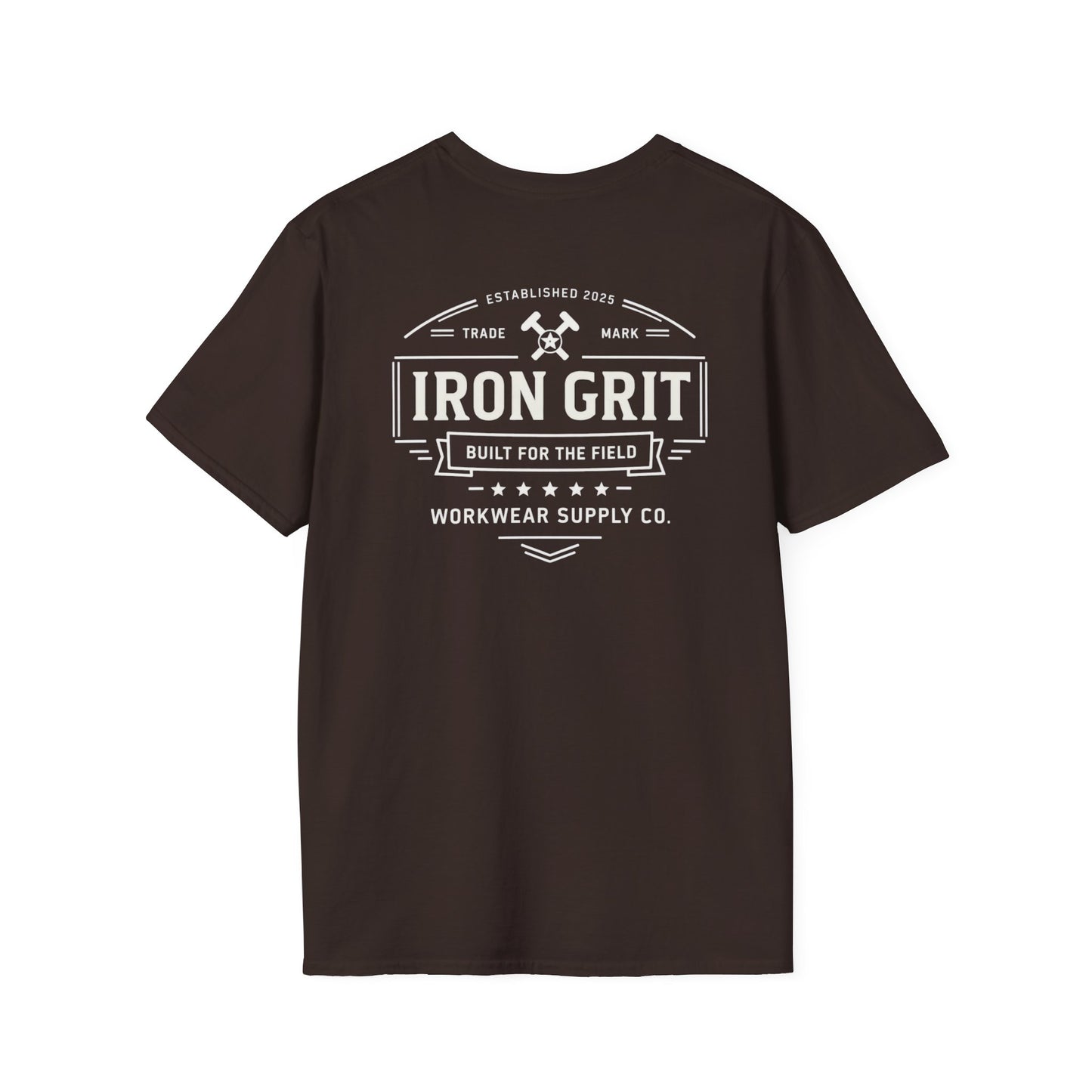 Iron Grit “Built for the Field” Workwear Tee | Rugged Blue Collar T-Shirt