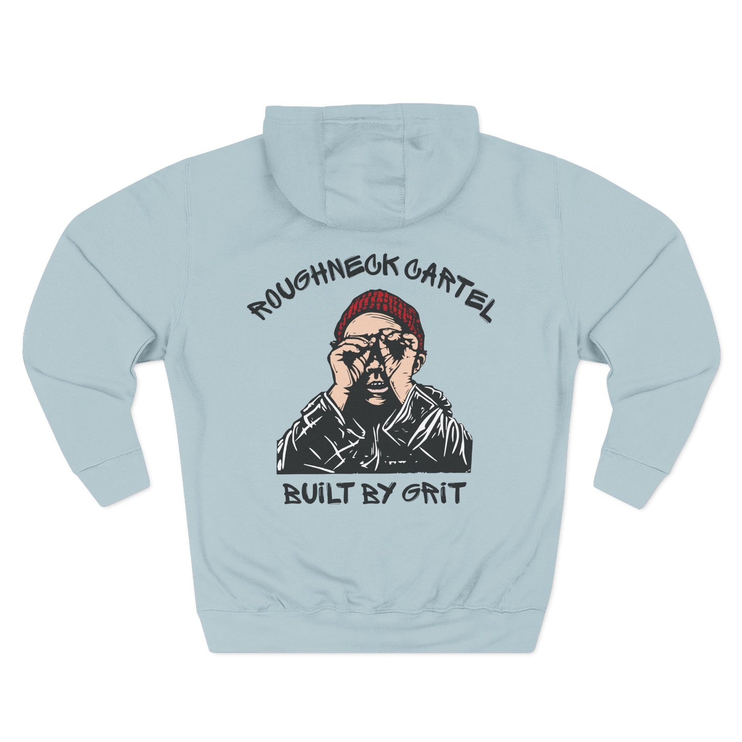 Roughneck Cartel Built by Grit Hoodie | Oilfield Workwear Pullover | Blue Collar Pride Sweatshirt
