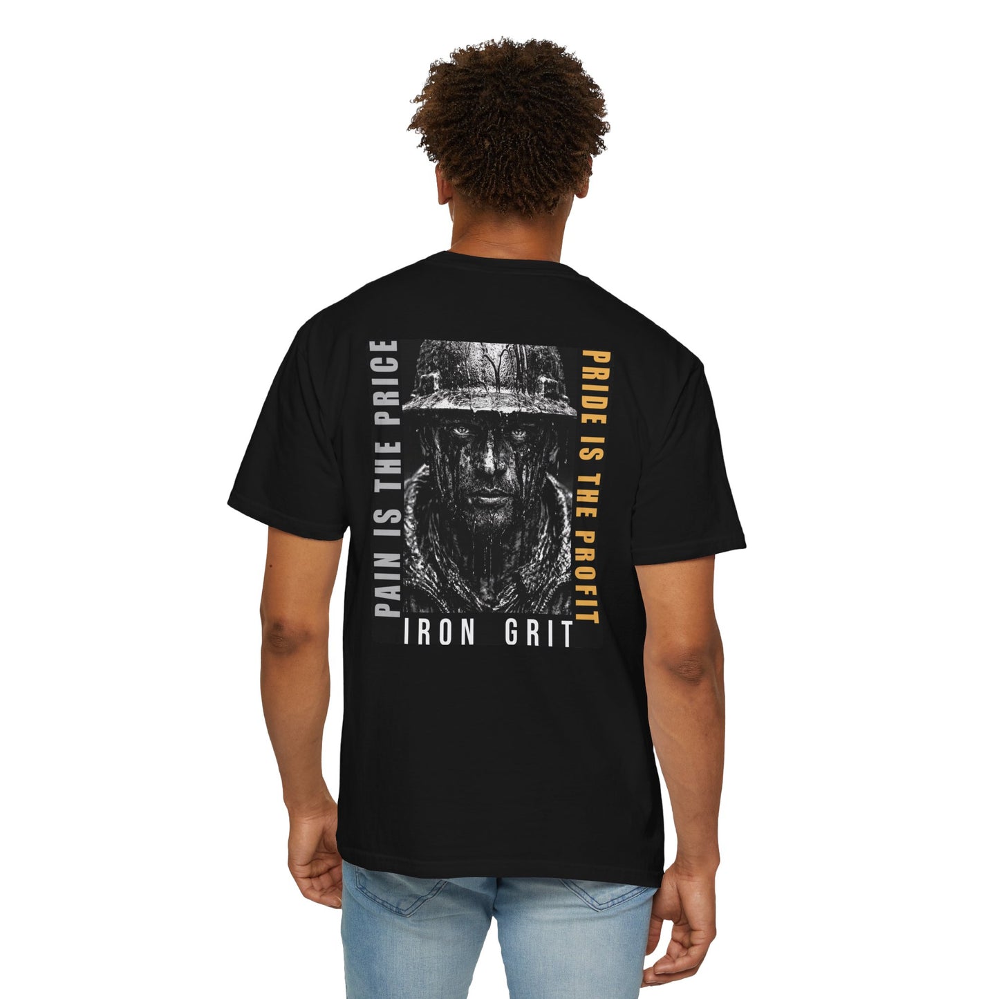 Iron Grit Pain and Profit Heavyweight T-Shirt, Premium Oilfield Streetwear, Roughneck Shirt, Blue Collar Tee, Oilfield Gift | Built By Grit