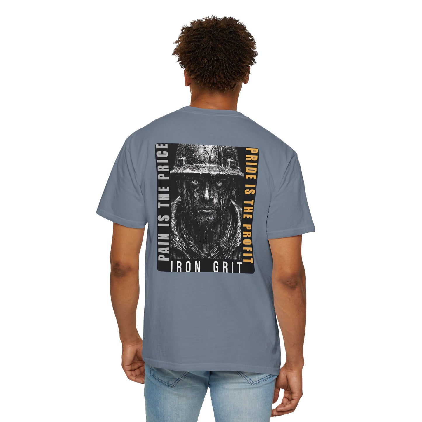 Iron Grit Pain and Profit Heavyweight T-Shirt, Premium Oilfield Streetwear, Roughneck Shirt, Blue Collar Tee, Oilfield Gift | Built By Grit