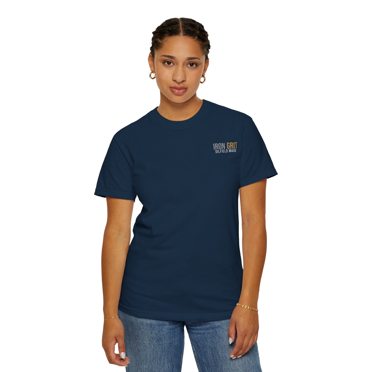 Iron Grit Pain and Profit Heavyweight T-Shirt, Premium Oilfield Streetwear, Roughneck Shirt, Blue Collar Tee, Oilfield Gift | Built By Grit