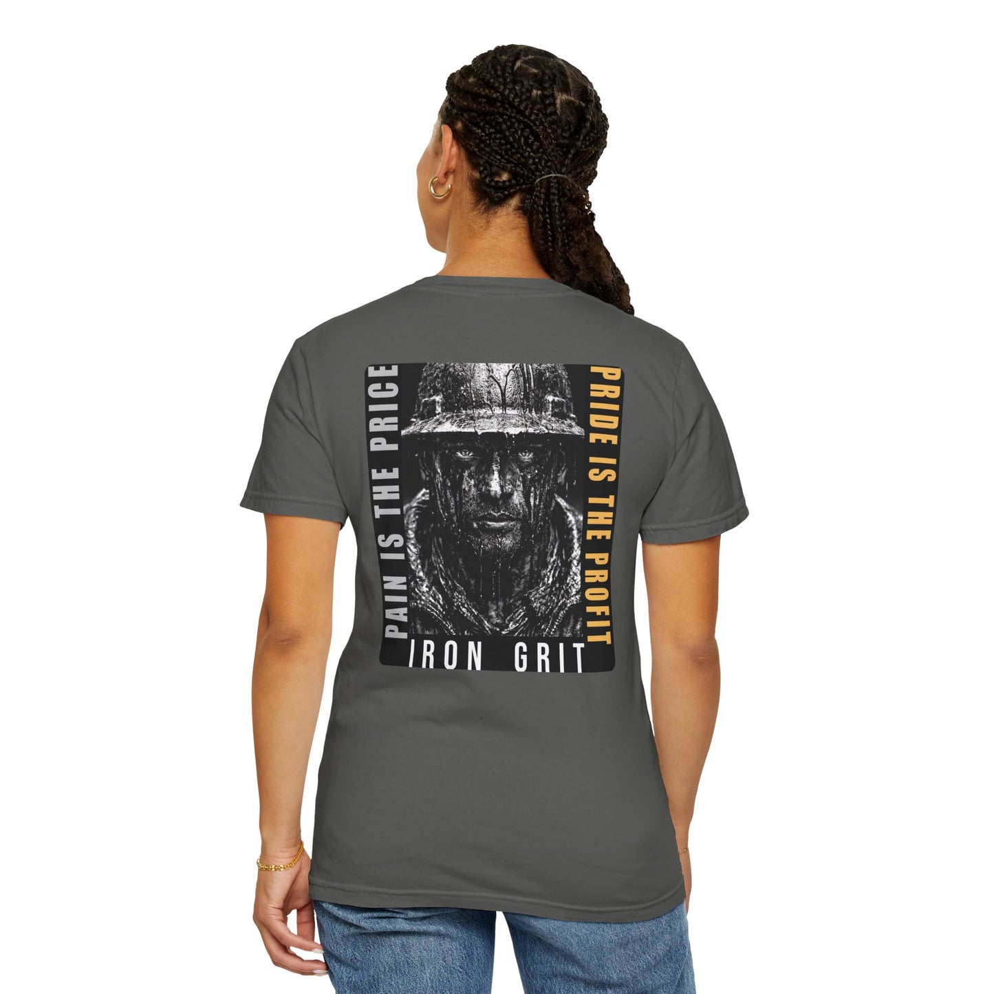 Iron Grit Pain and Profit Heavyweight T-Shirt, Premium Oilfield Streetwear, Roughneck Shirt, Blue Collar Tee, Oilfield Gift | Built By Grit