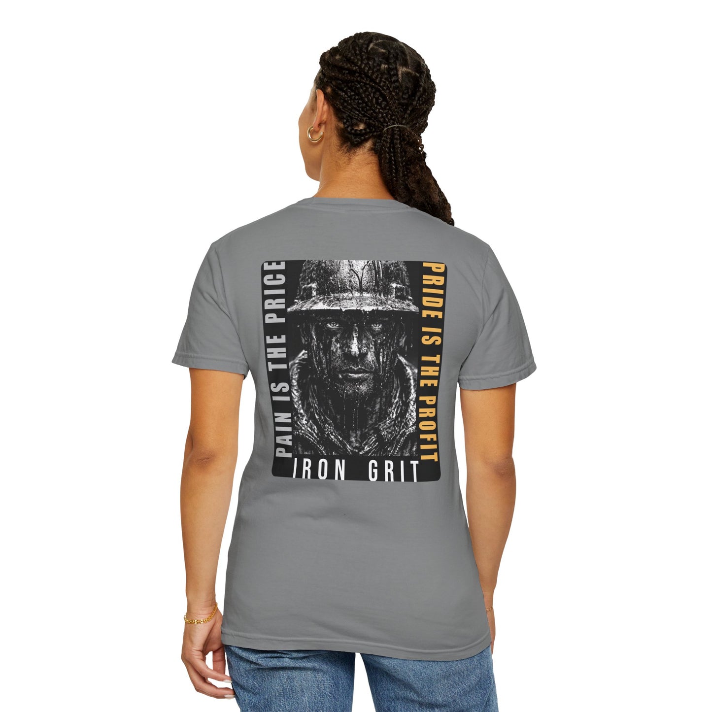 Iron Grit Pain and Profit Heavyweight T-Shirt, Premium Oilfield Streetwear, Roughneck Shirt, Blue Collar Tee, Oilfield Gift | Built By Grit