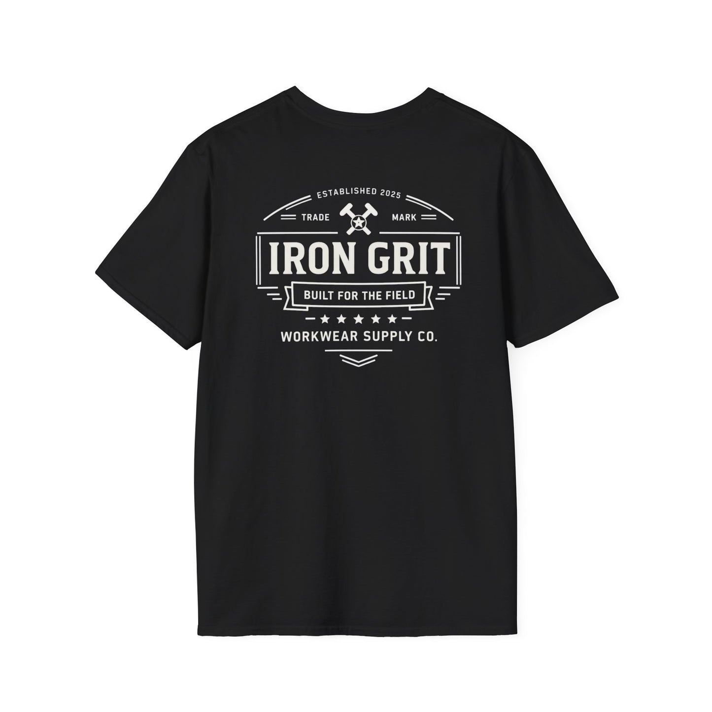 Iron Grit “Built for the Field” Workwear Tee | Rugged Blue Collar T-Shirt