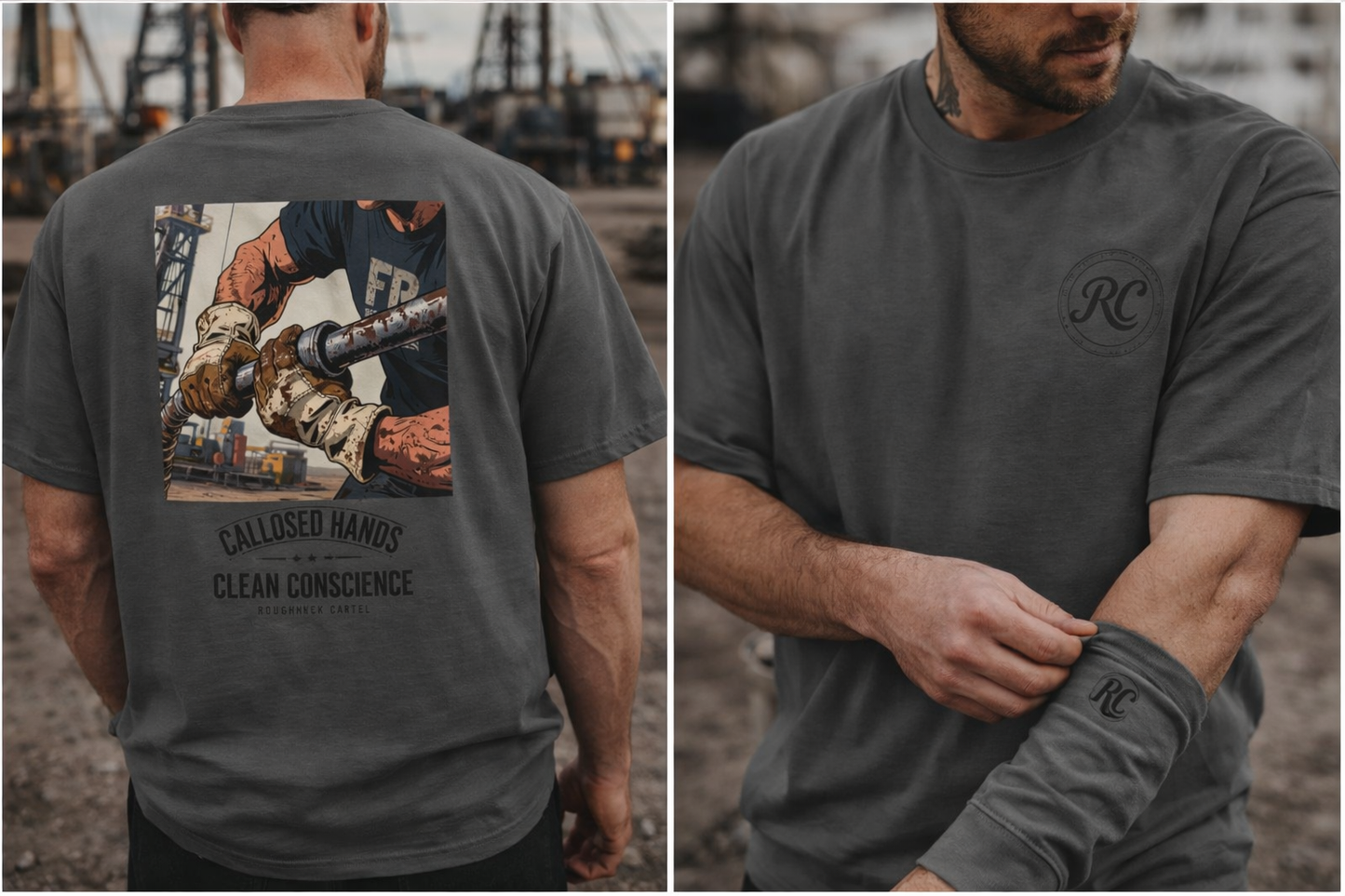 Callused Hands Vintage Workwear T-Shirt — Oilfield Tradesman Graphic