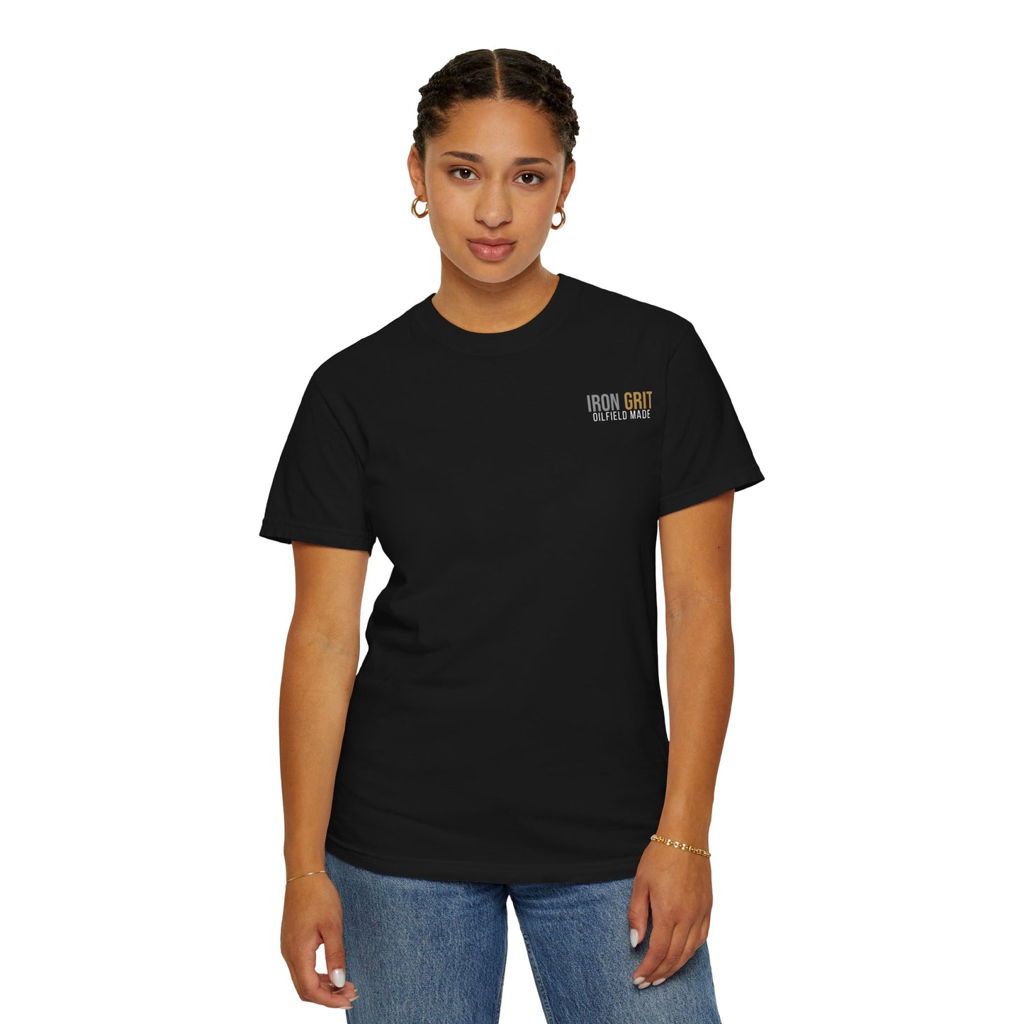 Iron Grit Pain and Profit Heavyweight T-Shirt, Premium Oilfield Streetwear, Roughneck Shirt, Blue Collar Tee, Oilfield Gift | Built By Grit