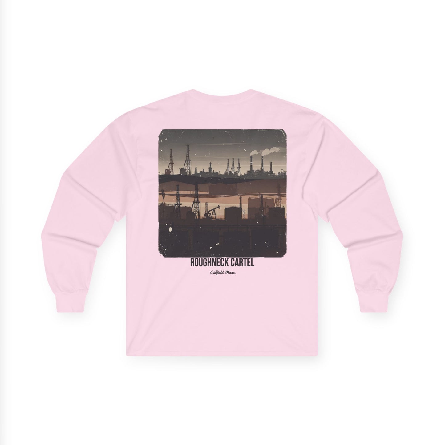 Oilfield Silhouette Long Sleeve Tee — Pump Jacks, Rigs & Refineries