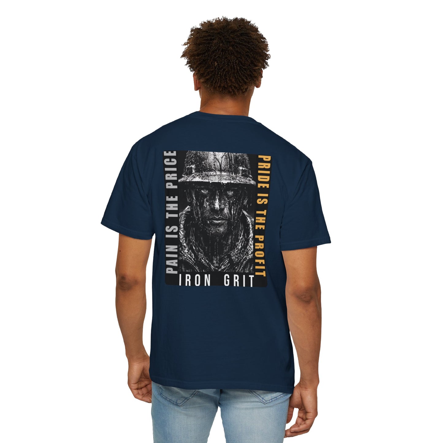 Iron Grit Pain and Profit Heavyweight T-Shirt, Premium Oilfield Streetwear, Roughneck Shirt, Blue Collar Tee, Oilfield Gift | Built By Grit