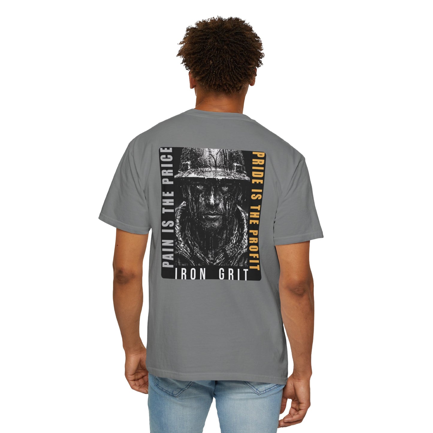 Iron Grit Pain and Profit Heavyweight T-Shirt, Premium Oilfield Streetwear, Roughneck Shirt, Blue Collar Tee, Oilfield Gift | Built By Grit
