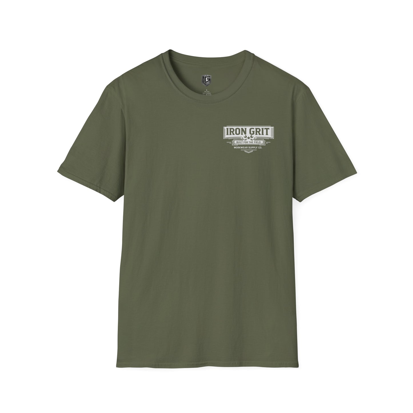 Iron Grit “Built for the Field” Workwear Tee | Rugged Blue Collar T-Shirt