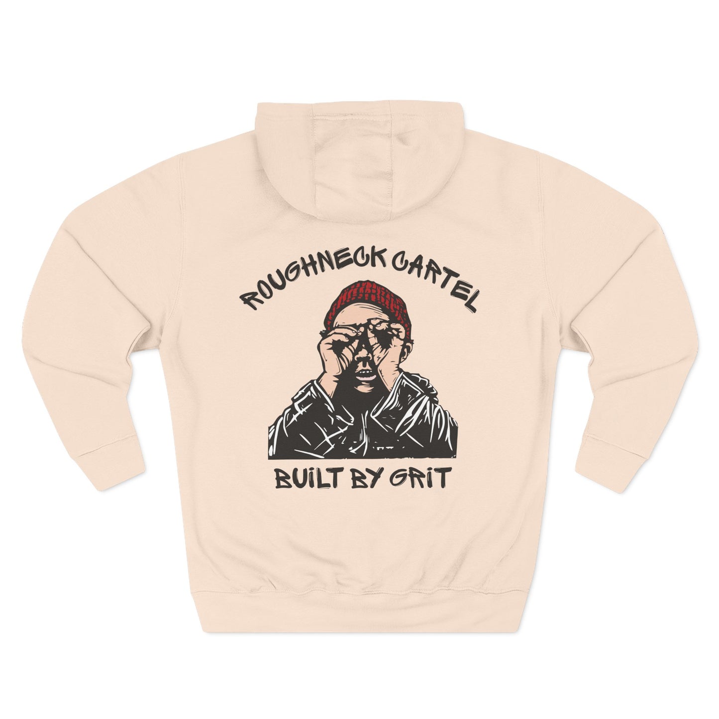 Roughneck Cartel Built by Grit Hoodie | Oilfield Workwear Pullover | Blue Collar Pride Sweatshirt