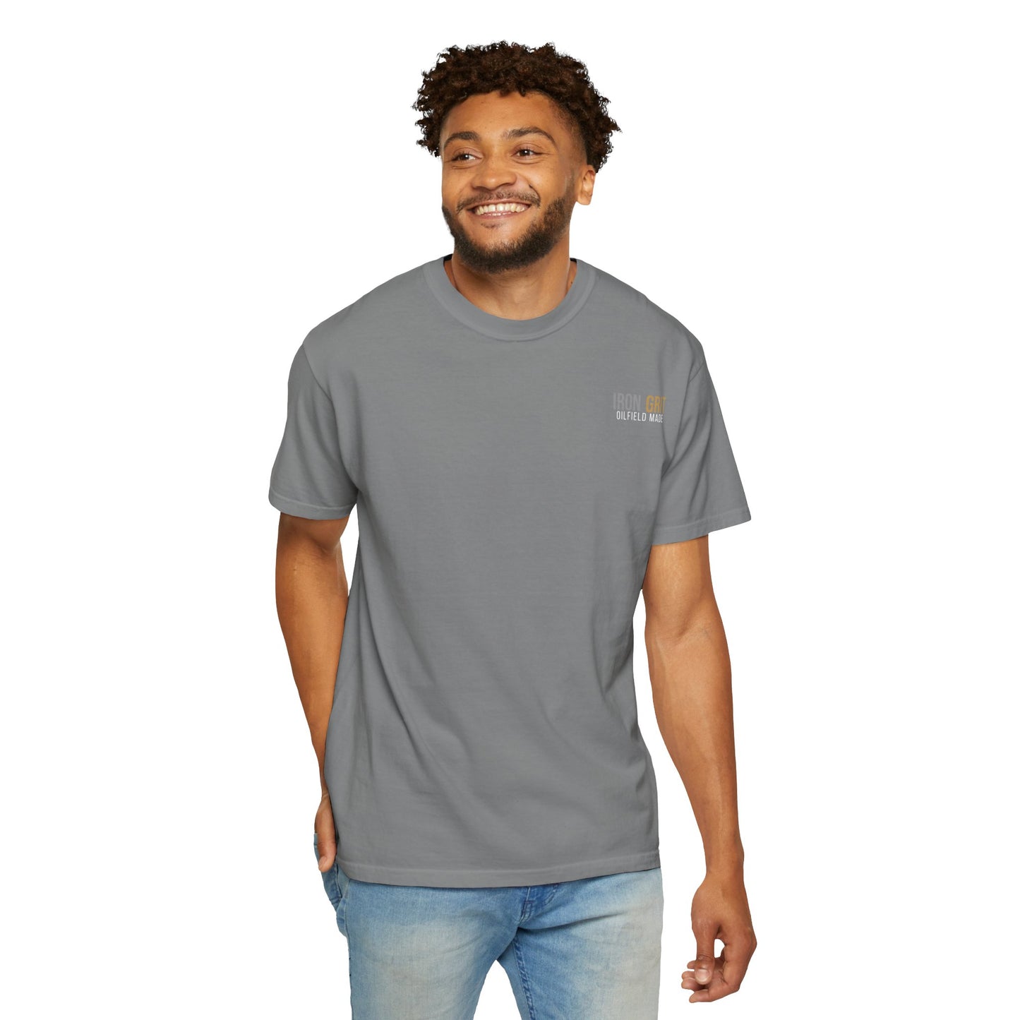 Iron Grit Pain and Profit Heavyweight T-Shirt, Premium Oilfield Streetwear, Roughneck Shirt, Blue Collar Tee, Oilfield Gift | Built By Grit