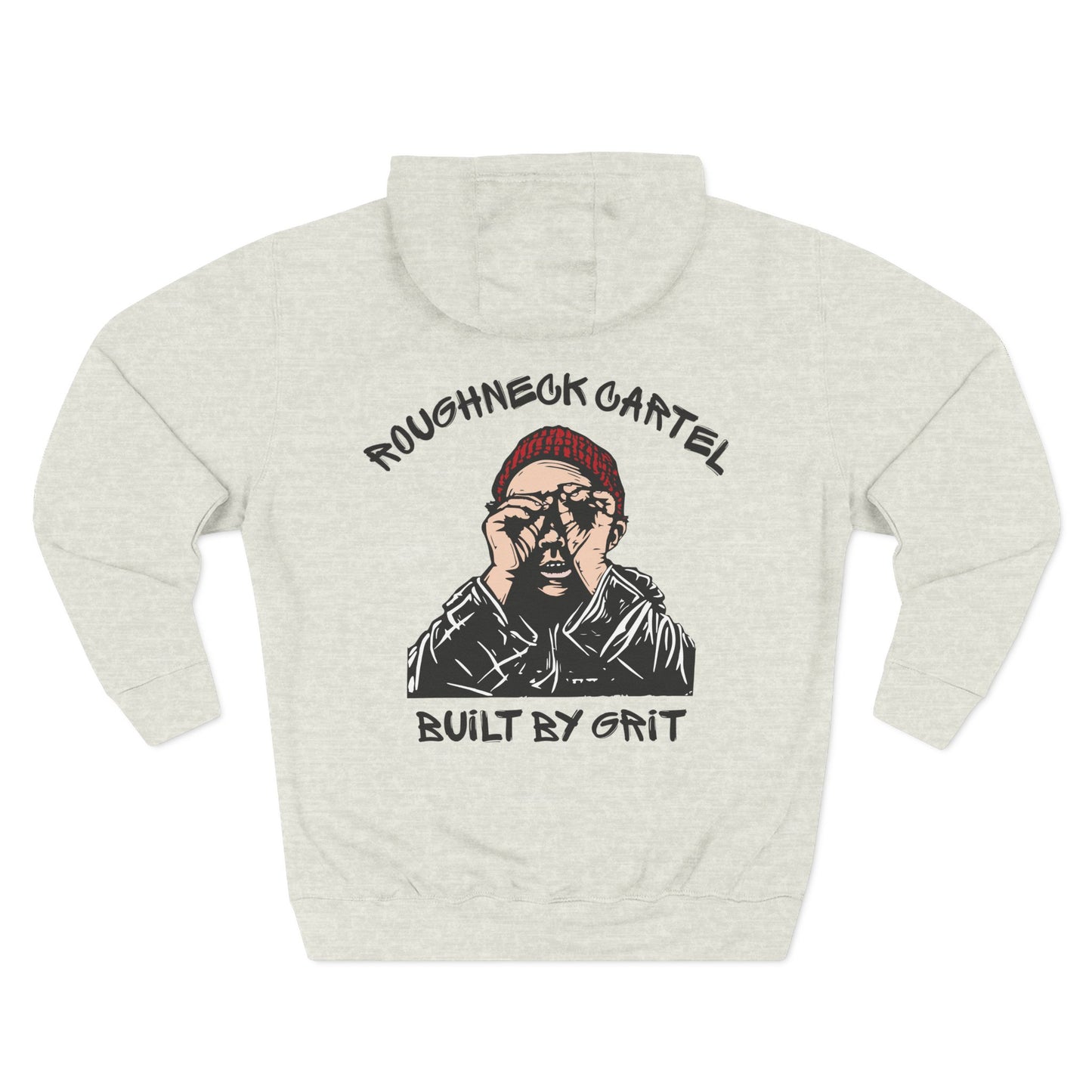 Roughneck Cartel Built by Grit Hoodie | Oilfield Workwear Pullover | Blue Collar Pride Sweatshirt