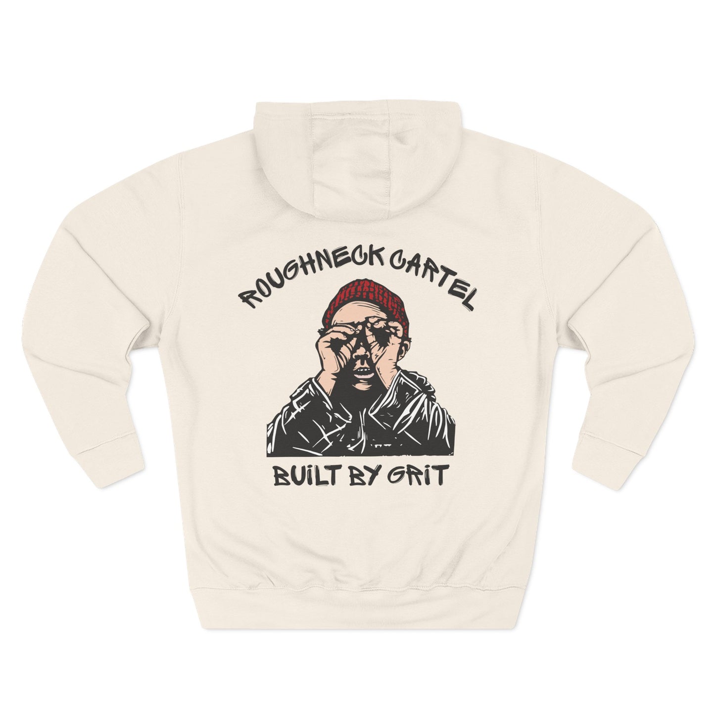 Roughneck Cartel Built by Grit Hoodie | Oilfield Workwear Pullover | Blue Collar Pride Sweatshirt