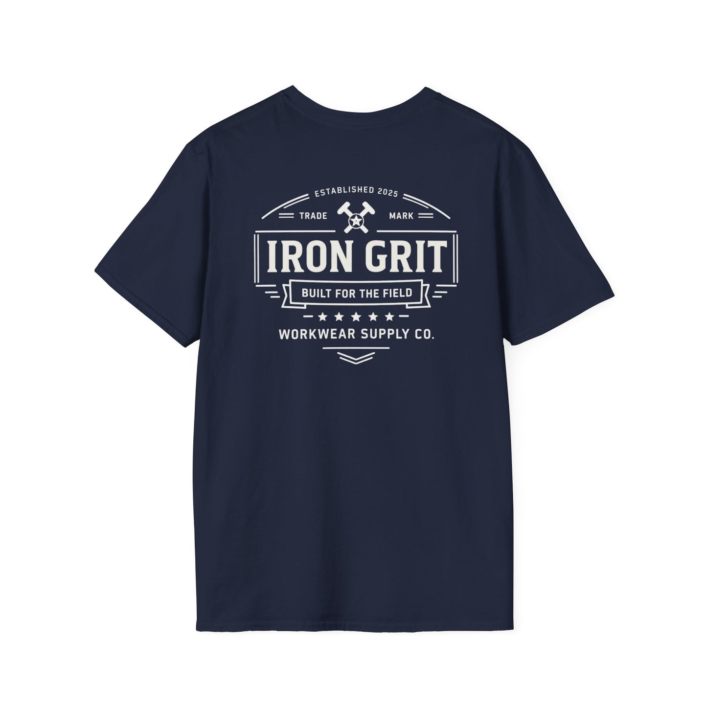 Iron Grit “Built for the Field” Workwear Tee | Rugged Blue Collar T-Shirt