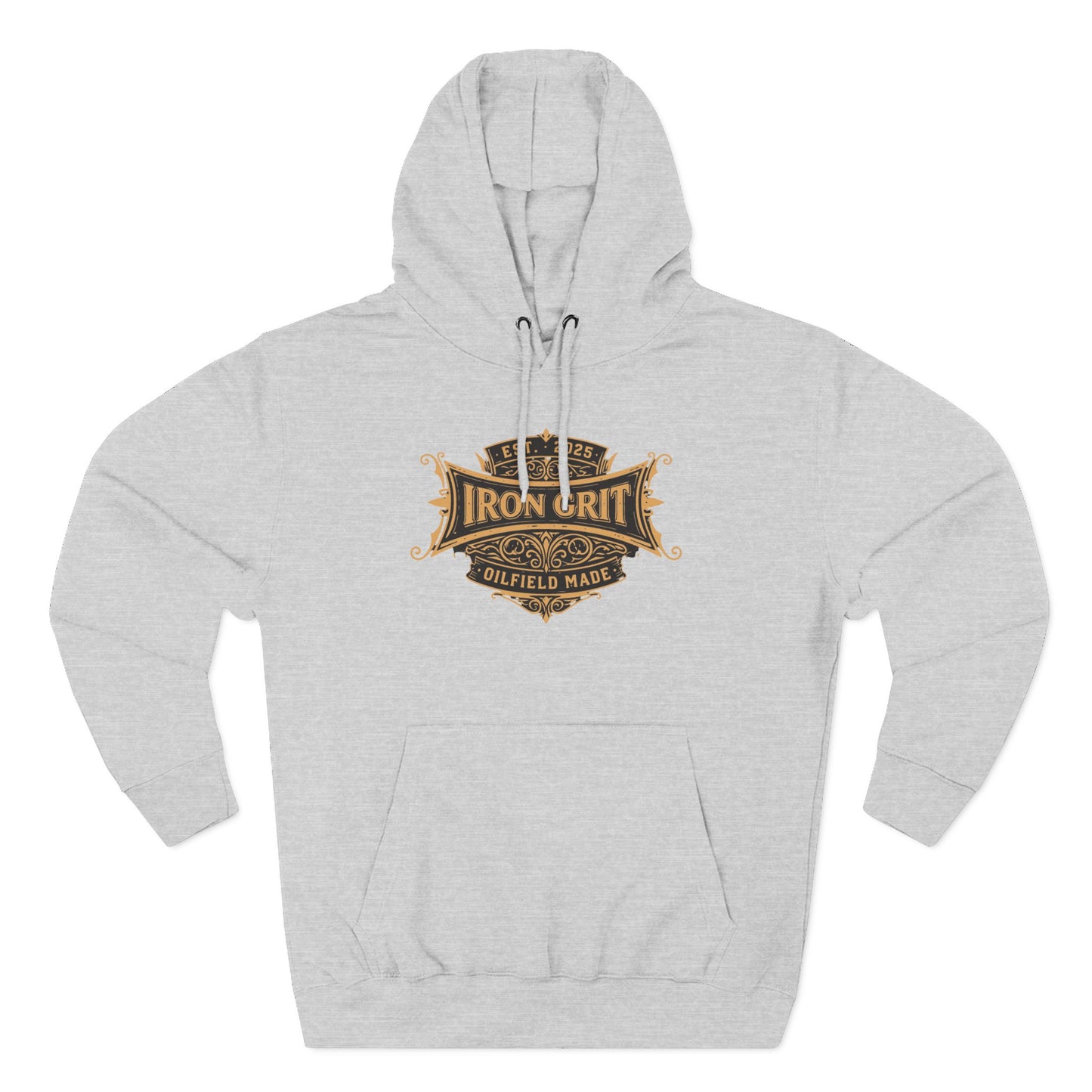 Oilfield Rig Sunset Iron Grit Pride Hoodie | Three-Panel Fleece