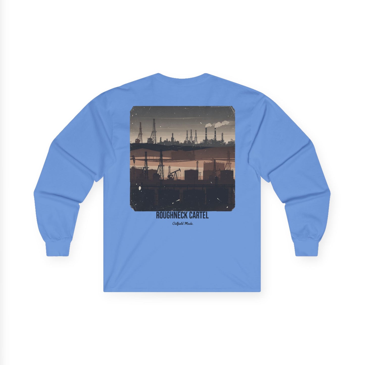 Oilfield Silhouette Long Sleeve Tee — Pump Jacks, Rigs & Refineries