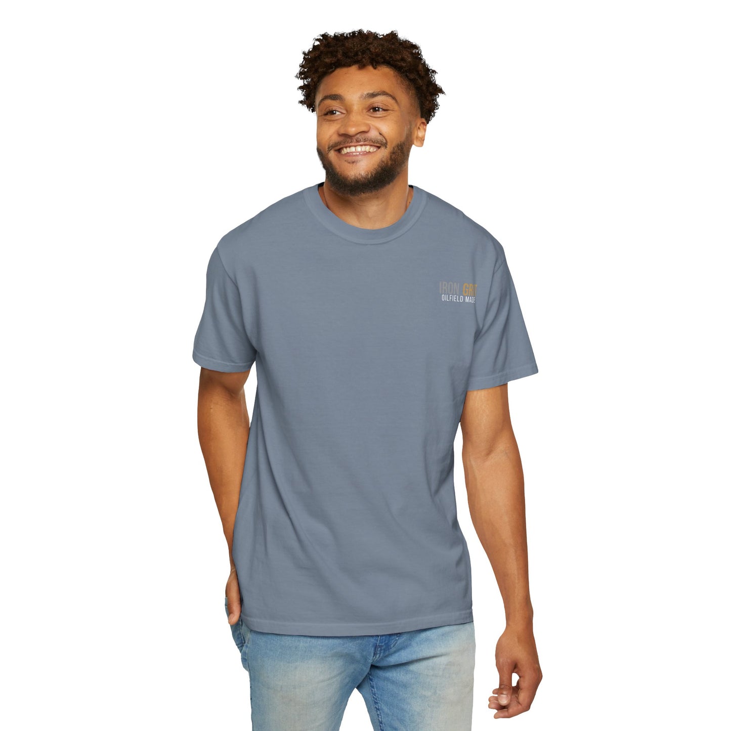 Iron Grit Pain and Profit Heavyweight T-Shirt, Premium Oilfield Streetwear, Roughneck Shirt, Blue Collar Tee, Oilfield Gift | Built By Grit