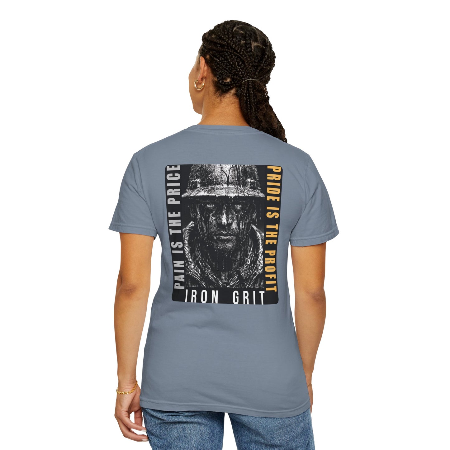 Iron Grit Pain and Profit Heavyweight T-Shirt, Premium Oilfield Streetwear, Roughneck Shirt, Blue Collar Tee, Oilfield Gift | Built By Grit